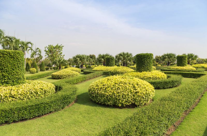 Landscaped Garden with Trimmed Shrubs